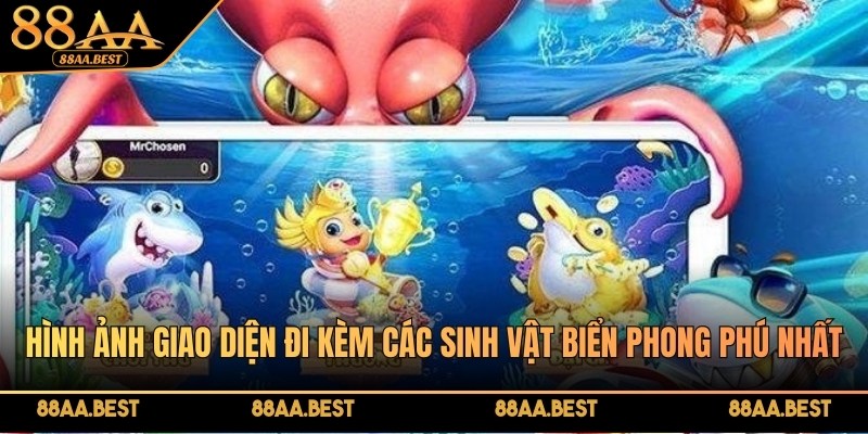 Bắn Cá Đại Dương Xanh 88AA - Luật Chơi Và Mẹo Săn Thưởng 5 Hình ảnh giao diện đi kèm các sinh vật biển phong phú nhất