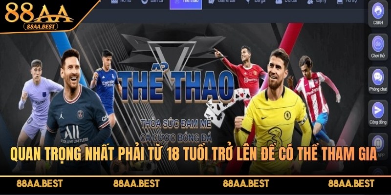 Đăng Ký 88AA - Chơi Game, Nhận Ưu Đãi Hấp Dẫn Tại 88AA 2 Người chơi cần đủ 18 tuổi để trở thành thành viên 88AA